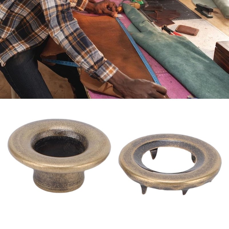Grommet Washer Set, 8mm Metal Eyelets with Washers for Fabric Leather Clothes Shoes Hats Window Curtains (Bronze) - Image 3