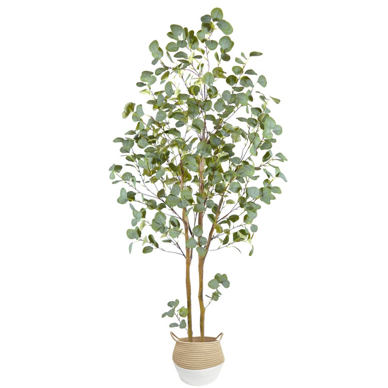 Warmplants Artificial Eucalyptus Tree, 6ft Tall Faux Eucalyptus Plant with Basket for Home Office, 72'' Fake Tree for Indoor Outdoor Livingroom Garden Floor DÃ©cor - Image 1