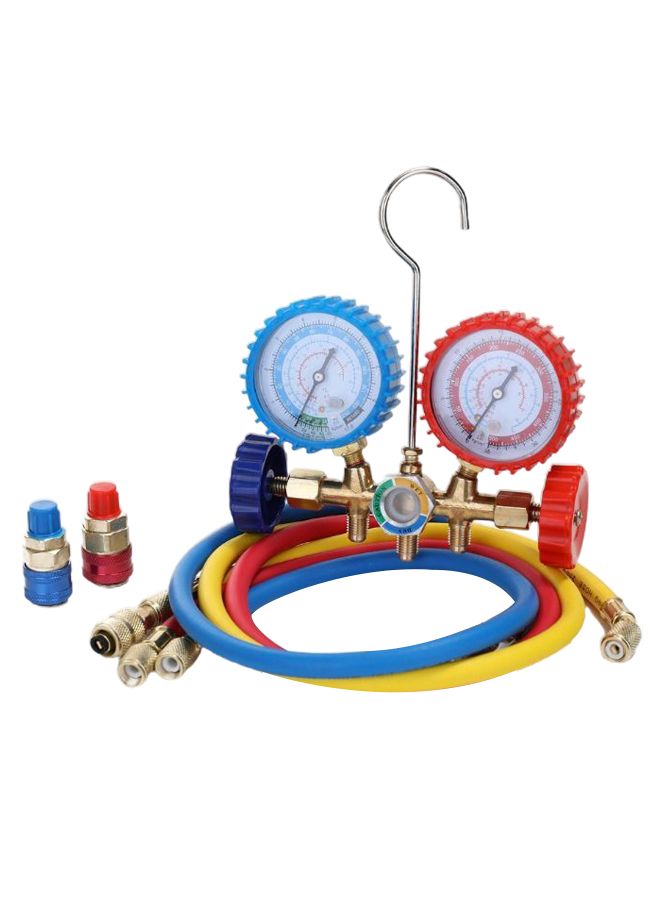 NIBEMINENT 3-Way Refrigerant Gauge With Couplers And Acme Adapter 