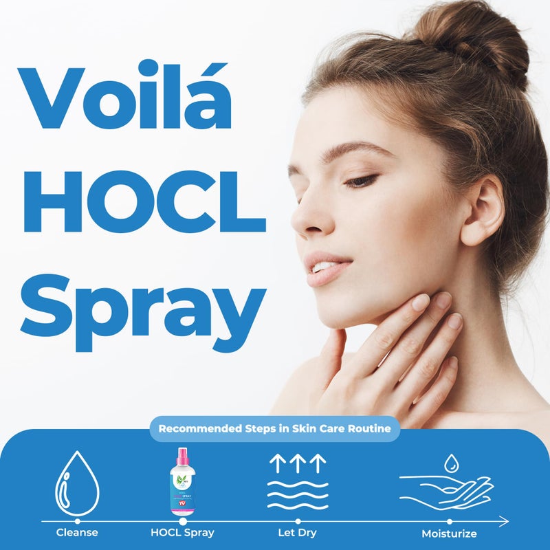voilave بخاخ فويلافي HOCL | بخاخ حمض الهيبوكلوروس للبشرة | تونر رذاذ للوجه والجسم لعلاج حب الشباب، الندوب، الاحمرار، التهيجات، فروة الرأس الحاكة ورعاية الثقوب بعد الاستخدام | كما تم عرضه على التلفاز - 8 أونصات (قد يختلف التعبئة)  - Image 3