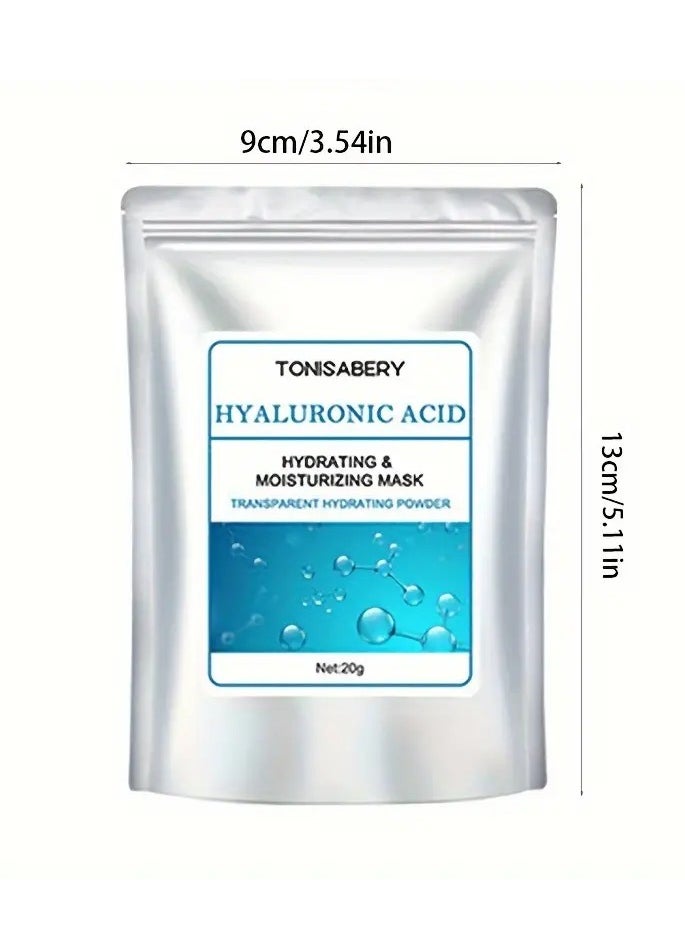 TONISABERY - Hyaluronic Acid Facial Mask Powder Hyaluronic Acid Peel Off Face Mask Powder for Hydrating and Moisturizing Skin Cool Oil Control Tighten Pores and Repair Redness and Dry Itching 20g - Image 1