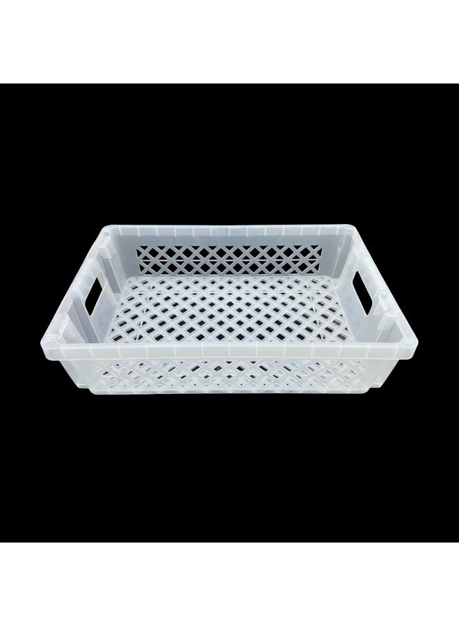 صناعات بلاستيكا ذ.م.م. Plastic Storage Crate 600x400x220mm Stackable, Nestable Food Grade Ventilated Heavy Duty - Clear - Image 1