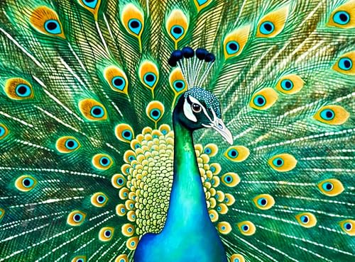 Cross & Glory Cross Glory Emerald Peacock 1000 Piece Jigsaw Puzzle for Adults Colorful Animal Artwork 20 x 27 Inches Satin Finish - Image 1