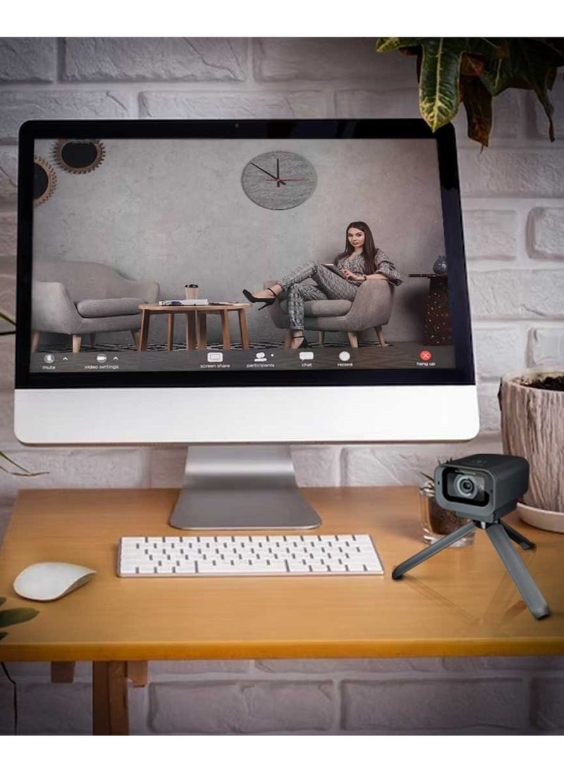 porodo - Web Cam 2K 30fps Auto Focus with Built-in Mic and Tripod / High Definition /Windows/Mac/Android/ Touch Mute & Privacy Cover / High-Clarity Vision & Mic / QHD Resolution - Black - Image 1