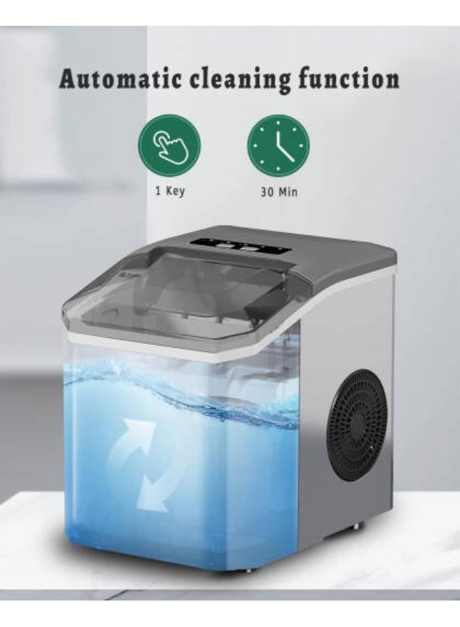 MEBASHI ME-ICE1500 Countertop Ice Cube Maker, Fast Ice in 6 8 Mins, 15kg/24H, Auto-Cleaning Machine with 1.5L Tank, Silver | ME-ICE1500 - Image 2