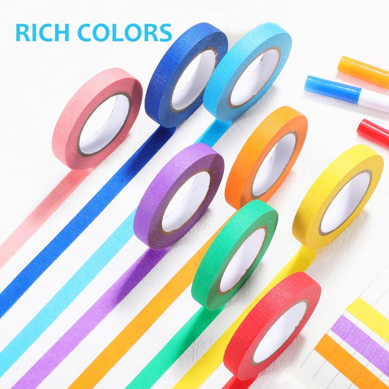 8 Rolls Thin Masking Tape For Painting Easy Removal No Bleed DIY Crafts - Image 5