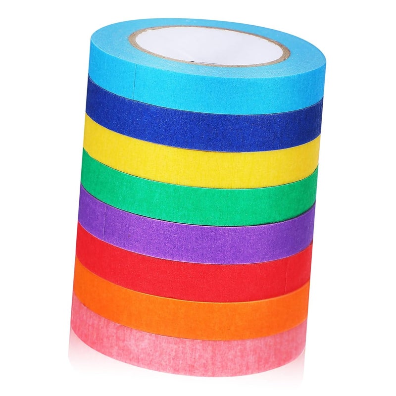 8 Rolls Thin Masking Tape For Painting Easy Removal No Bleed DIY Crafts - Image 1