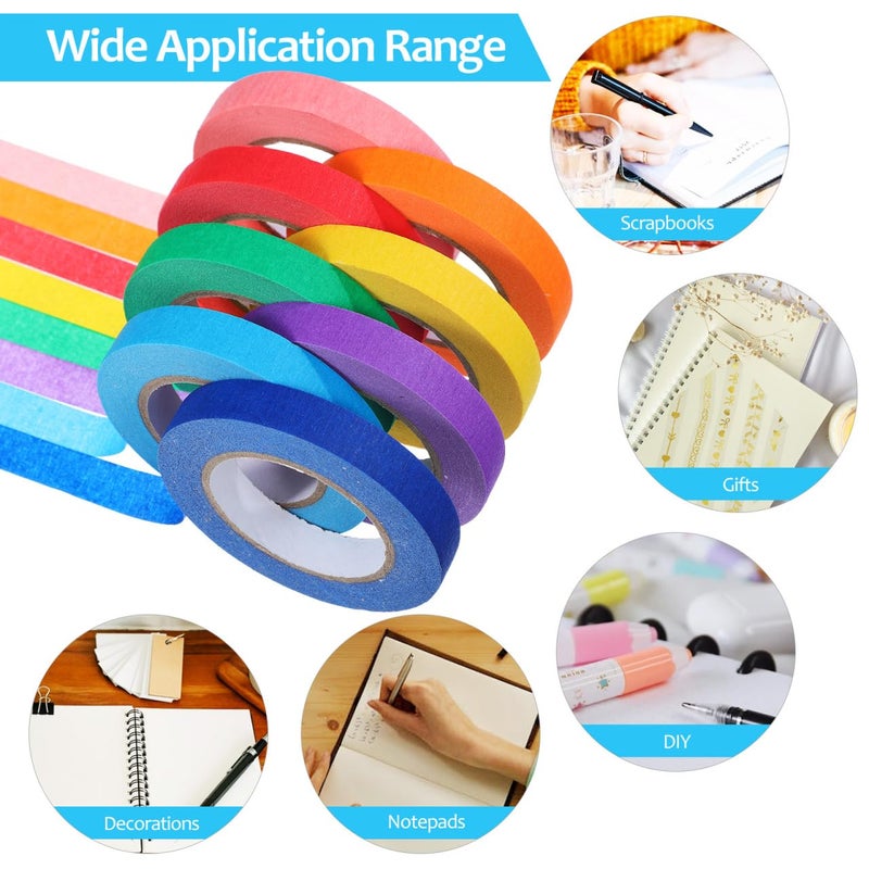 8 Rolls Thin Masking Tape For Painting Easy Removal No Bleed DIY Crafts - Image 4