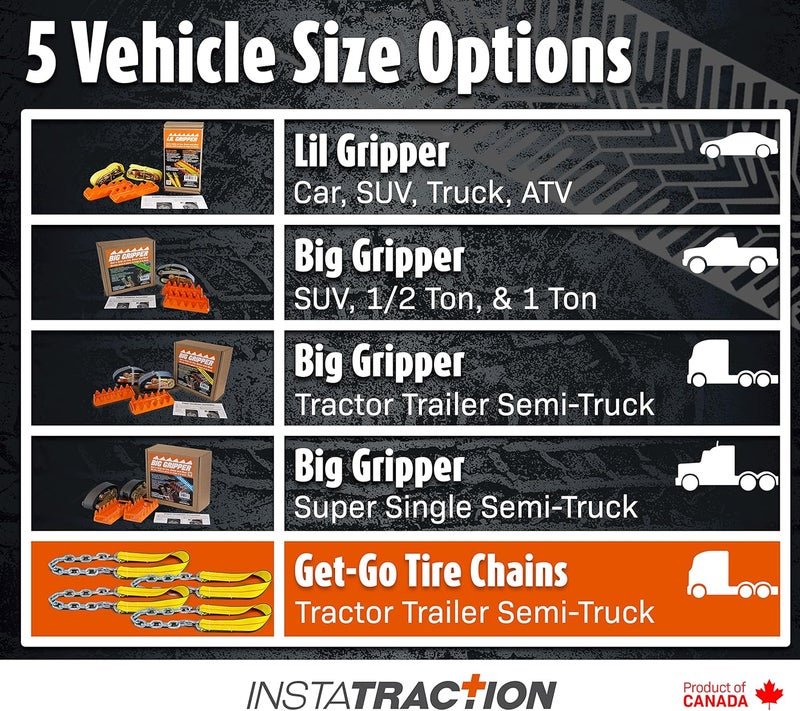 Instatraction Get-Go Tire Emergency Mud/Snow Traction Device for Semi Trucks - 4 Piece Set - Image 5