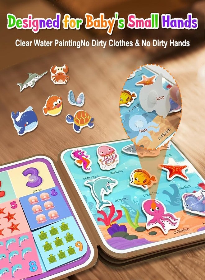 ZEBROC Reusable Water Coloring Book for Kids with Water Painting Brush | Mess-Free Magic Drawing Album | ABC/Animal/Dinosaur/Ocean Themes | Birthday Return Gift Activity Book (ABC World) - Image 4