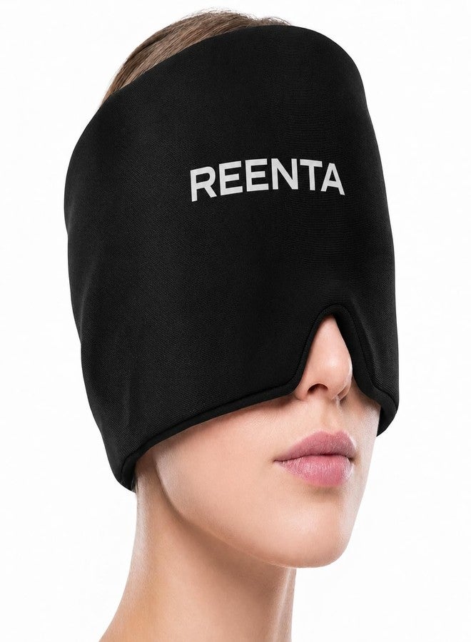 REENTA Migraine Relief Cap – Hot & Cold Therapy Headache Hat | Cooling Gel Ice Pack Mask for Migraine, Sinus, Stress & Tension Relief | Reusable Full Head Wrap for Men & Women (Black) - Image 1
