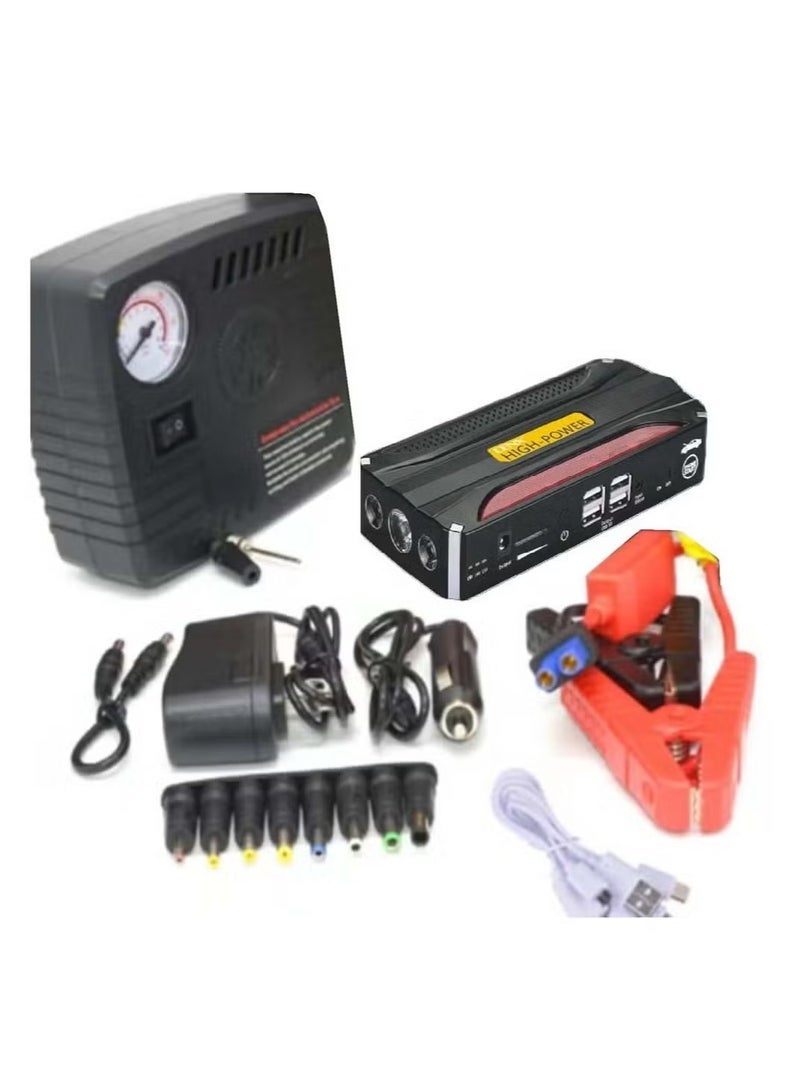 Denx Portable 20000mAh Car Battery & Multi-Use Air Blower – Compact Car Jump Starter, Emergency Power Bank, Inflator for Tires, Sports Equipment, and Household Use - Image 2