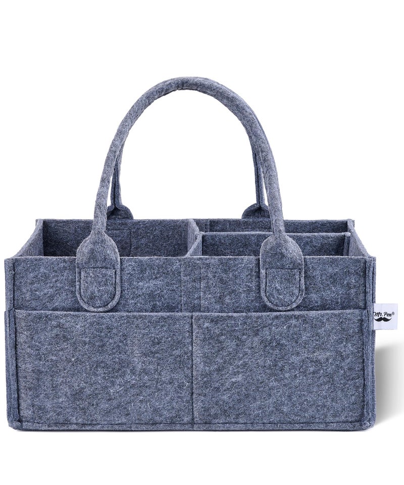 Mr. Pen Mr Pen Baby Diaper Caddy Organizer Charcoal Gray Nursery Storage Bin and Car Organizer for Diapers and Baby Wipes - Image 2