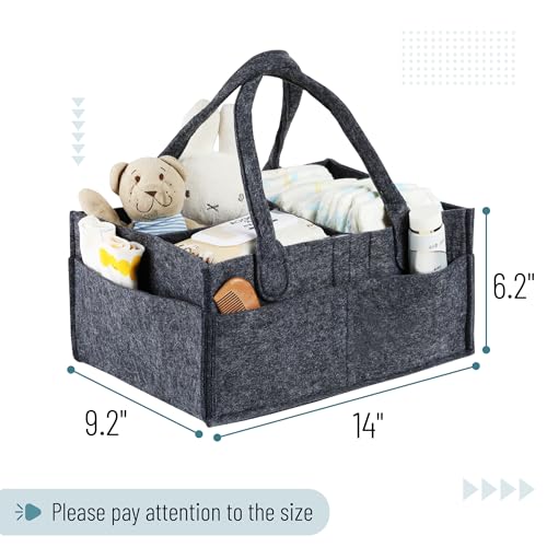 Mr. Pen Mr Pen Baby Diaper Caddy Organizer Charcoal Gray Nursery Storage Bin and Car Organizer for Diapers and Baby Wipes - Image 3