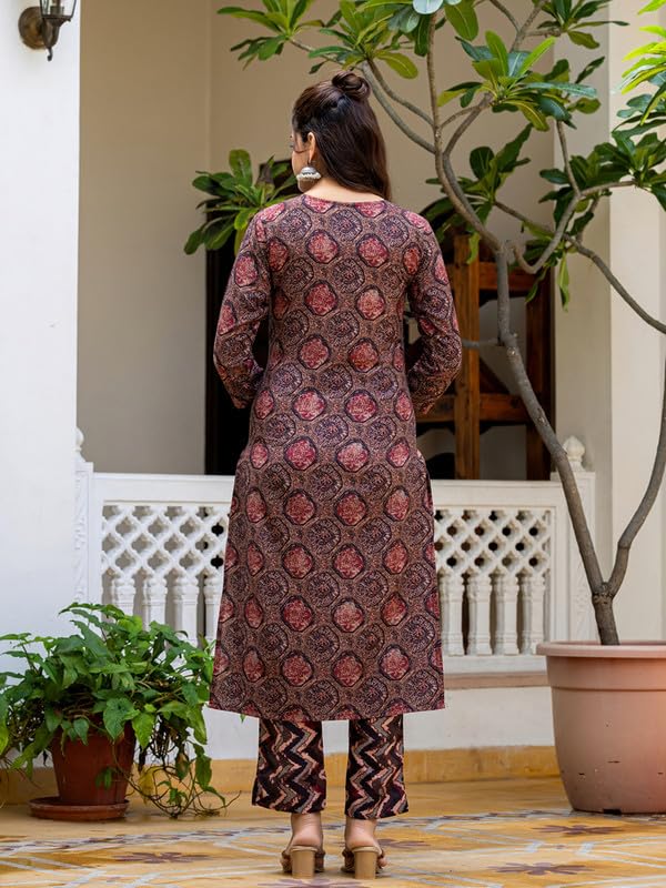Vaamsi Women's Floral Straight Printed Kurta Pant With Dupatta Set (VKSKD2246_XXL_Multicolored) - Image 4