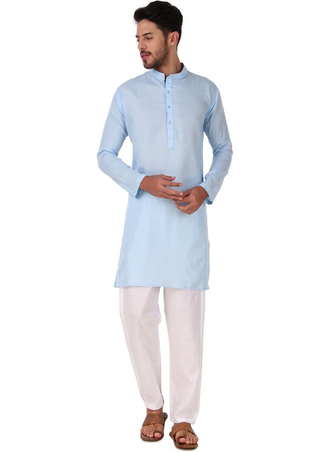PREEN Adults-Men Blue Kurta Sets - Image 1