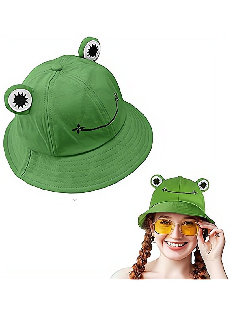 Excefore Frog Bucket Hat Winter Hat Fashion Hat for Women Summer Autumn Plain Women Panama Outdoor Hiking Beach Fishing Cap - Image 1