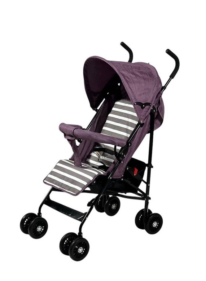 AL BADER Baby Stroller With Adjustable Canopy, Lightweight Foldable Design With Padded Seat And Safety Harness, Dual Wheels With Rear Brakes, Soft Grip Handles, Large Storage Basket, Comfortable Pushchair For Travel And Daily Use In Multiple Colors - Image 1