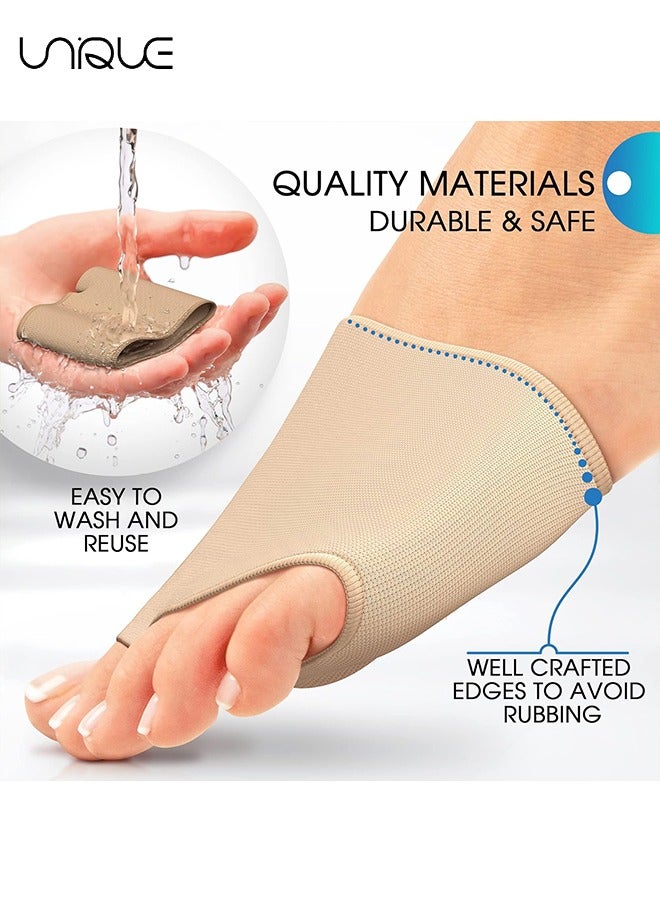 Unique Metatarsal Sleeves Inserts with Gel Pads - 4 Pieces - Immediate Bottom Ball of Foot Support Pain Relief - Soft Padding - Aid Metatarsalgia, Neuroma, Sesamoiditis, Insole Men, Women (Complexion) - Image 3
