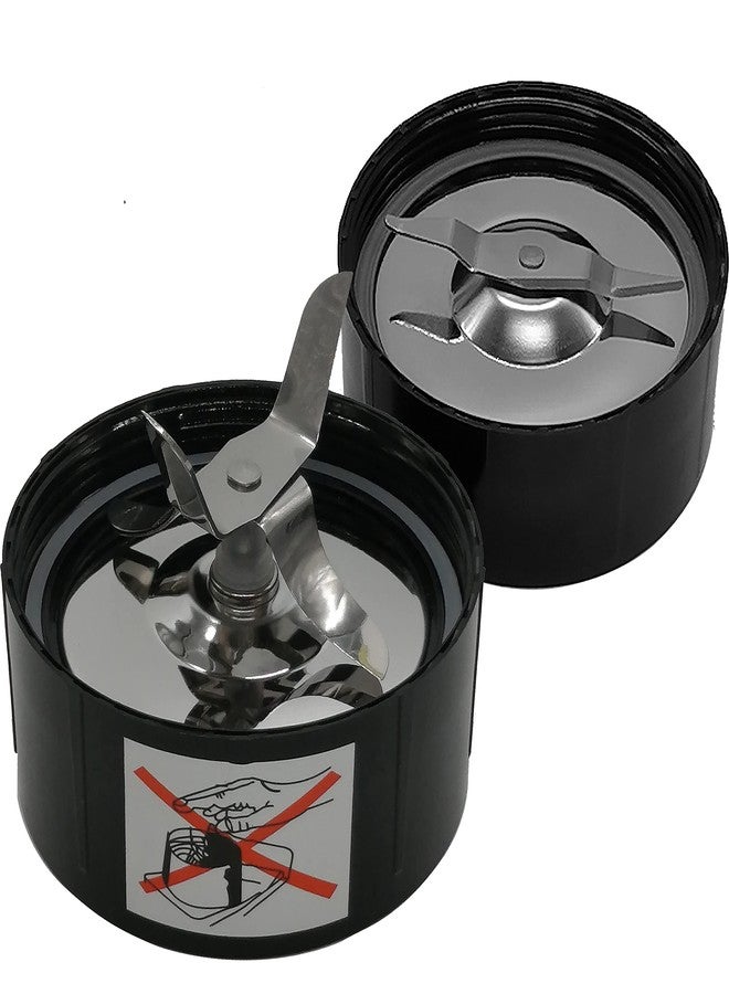 WuYan Pack of stainless steel Cross Blade and Flat milling Blade with 2pcs extra gasket and 3pcs rubber non-slip foot- Spare,Compatible with Magic Bullet blender (Model MB1001/MB 1001B) (Stainless Steel) - Image 2