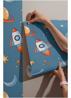 Space Pattern Inspiring For Kids  Fabric Wallpaper Covers An Area ​​Up To 4.2Mx3M With Adhesive  And Smoothing Tool - pzsku/ZA128830B3E9EA2869ADEZ/45/_/1736811843/7e8fe214-4535-4163-a9aa-4ffd040f5996