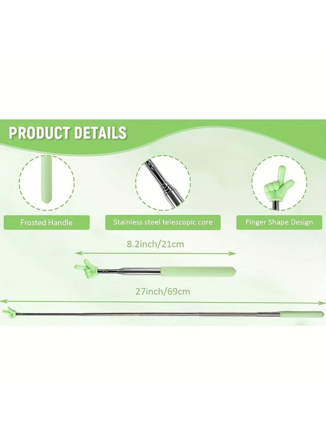 Retractable Teaching Pointer Pink Extendable Metal Tip Ergonomic Grip Classroom Presentation Aid - Image 3