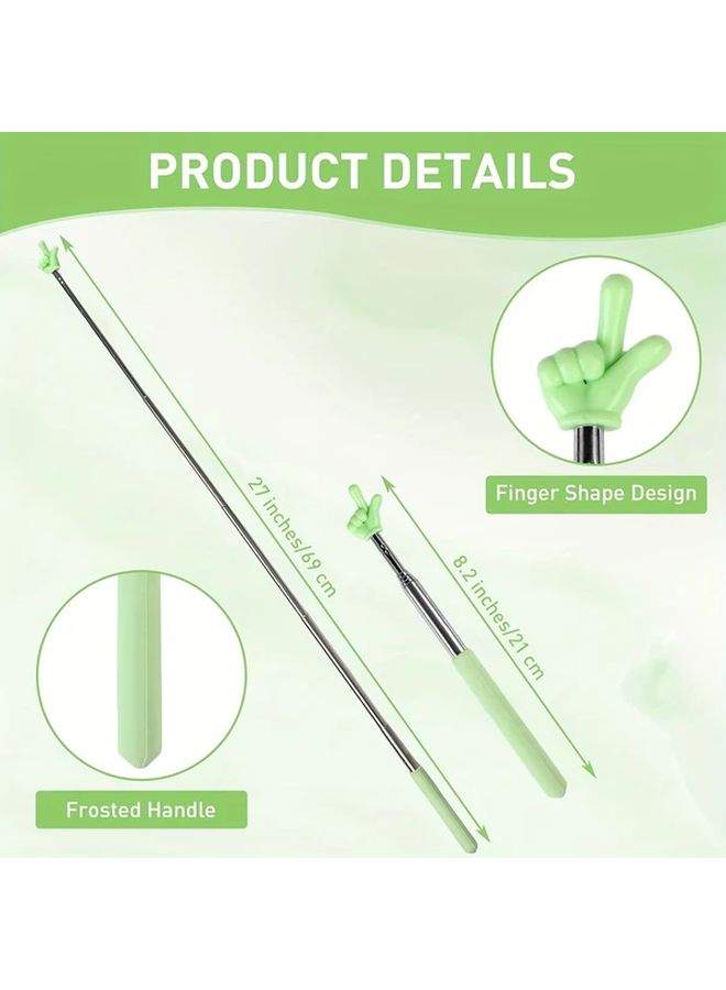 Retractable Teaching Pointer Pink Extendable Metal Tip Ergonomic Grip Classroom Presentation Aid - Image 2