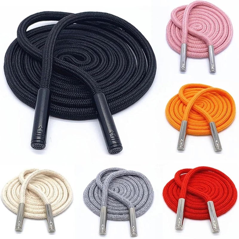 Drawstring Cords Replacement Solid Color Braided Rope Drawstring Strap with Detachable End Stopper Sweatpants Hoodie Drawstring Rope Replace Accessories elastic drawstring for pants(I) - Image 2