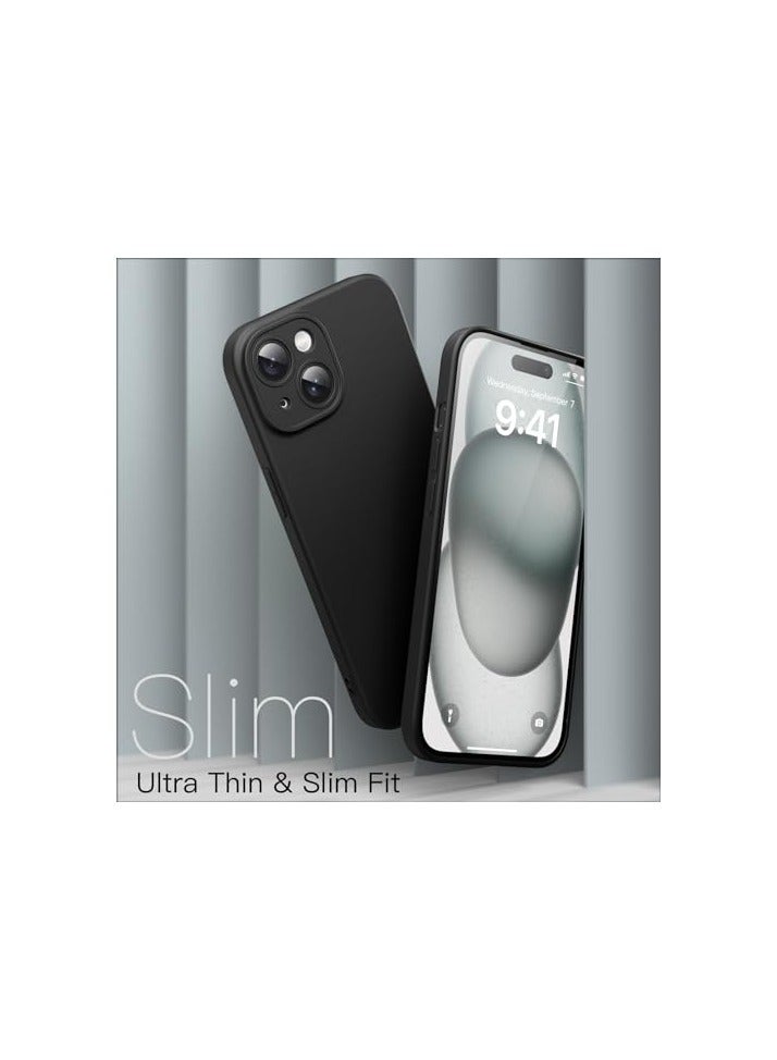 جي تيك حافظة JETech رفيعة لهاتف iPhone 15 Plus مقاس 6.7 بوصة مع حماية كاملة لعدسة الكاميرا، غطاء هاتف واقٍ بسيط للغاية وخفيف الوزن وخفيف الوزن (أسود) - Image 3
