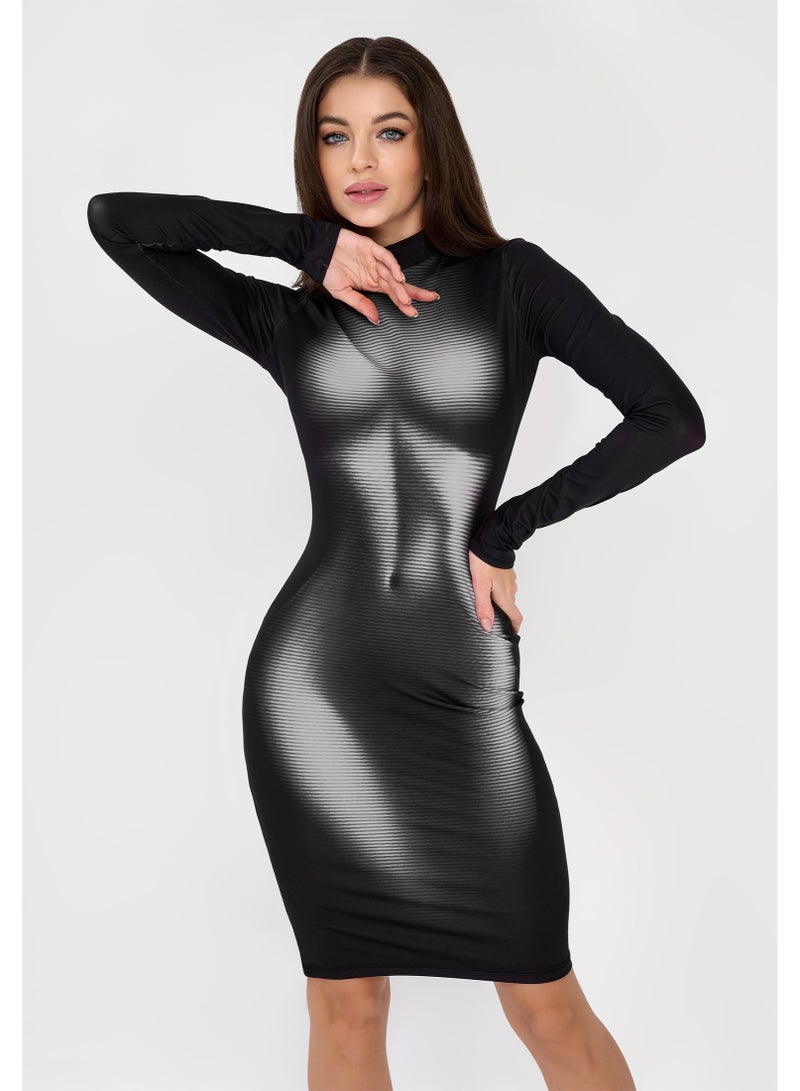 Bona Fide Women’s Bodycon Dress – Long Sleeve Cut Out Midi Dress – Summer Night Out Dress - Image 4