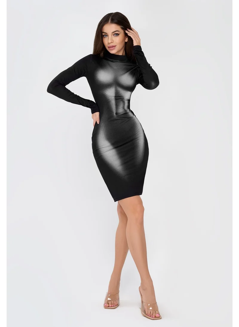 بونا فيدي Bona Fide Women’s Bodycon Dress – Long Sleeve Cut Out Midi Dress – Summer Night Out Dress