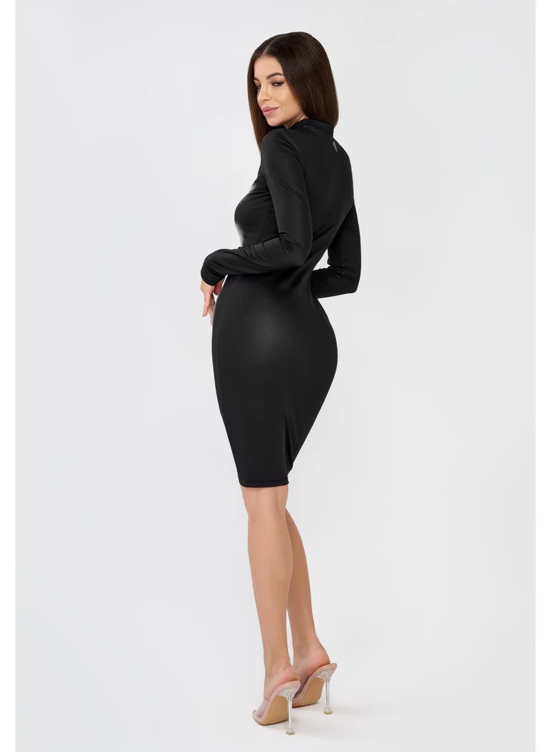 Bona Fide black Long Sleeve Cut Out Dress for Women | Best Price UAE
