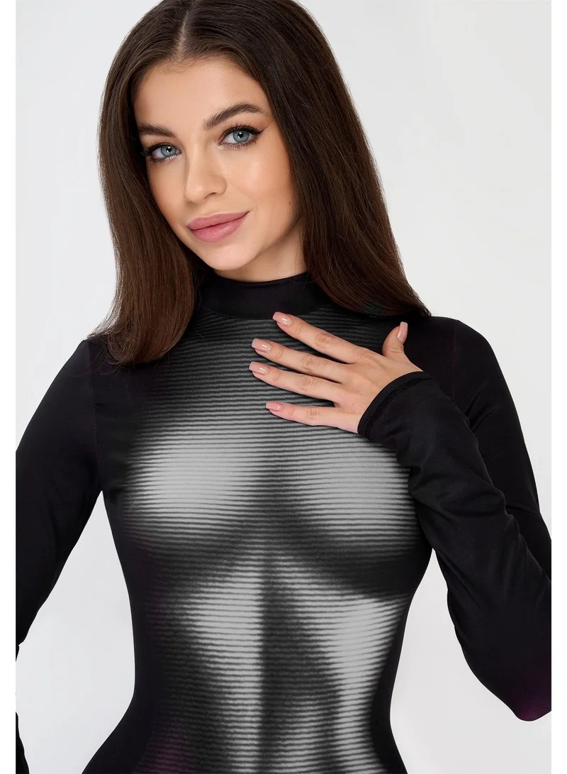 Bona Fide black Long Sleeve Cut Out Dress for Women | Best Price UAE