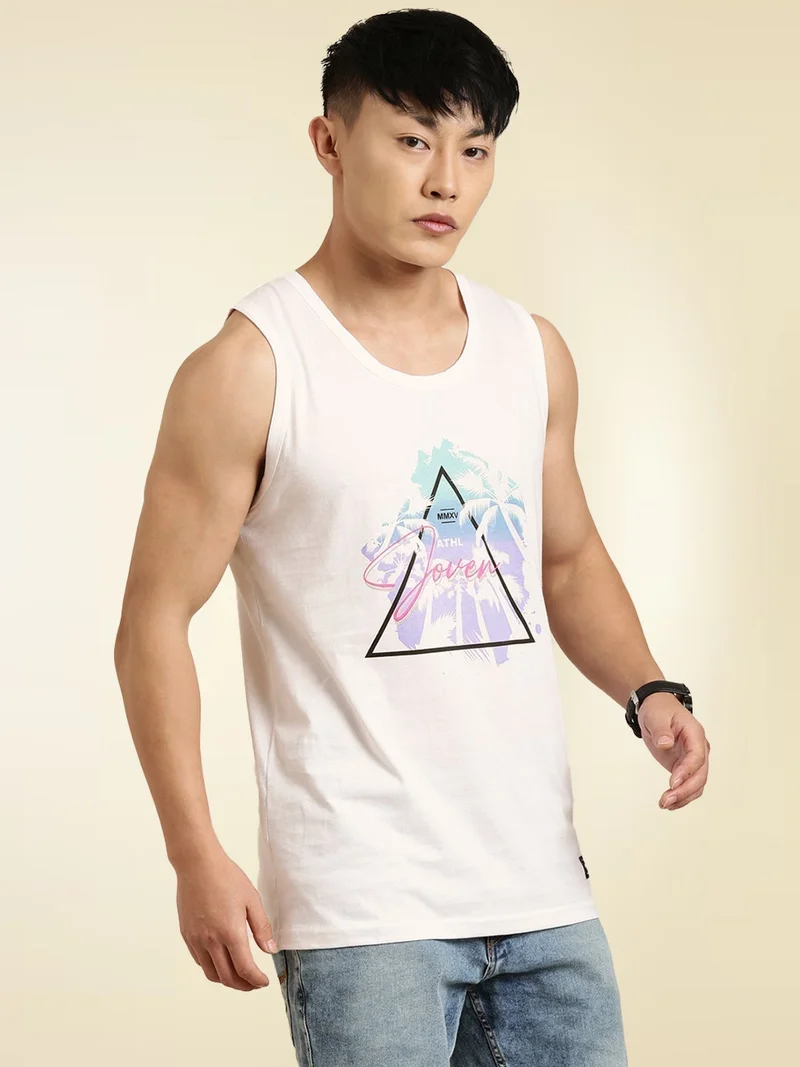 Joven Ivory Cotton Slim Fit Vest for Men