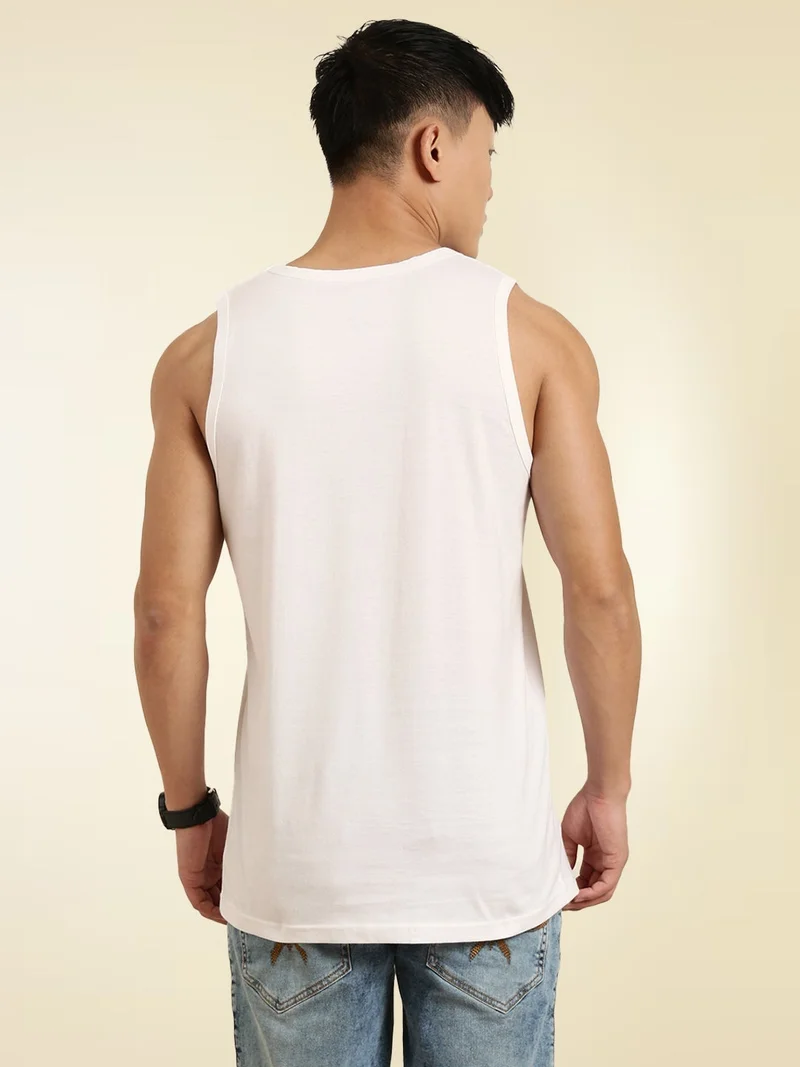 Joven Ivory Cotton Slim Fit Vest for Men