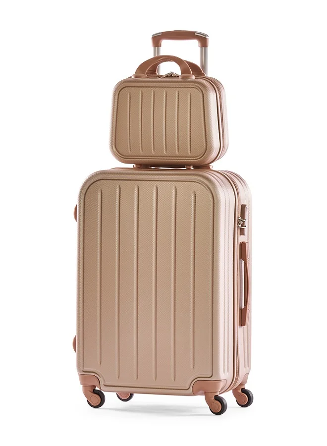 LIMRA Hardside 6 Piece Luggage Trolley Set Gold