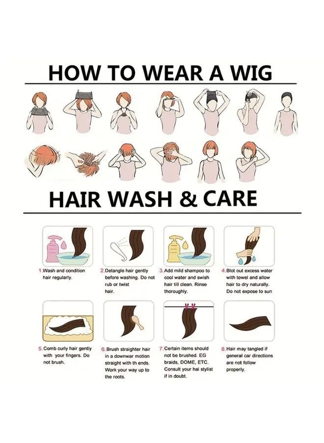 Ginger Colored 12 Inch Short Bob Wig With Bangs Heat Resistant Synthetic Hair - Image 3