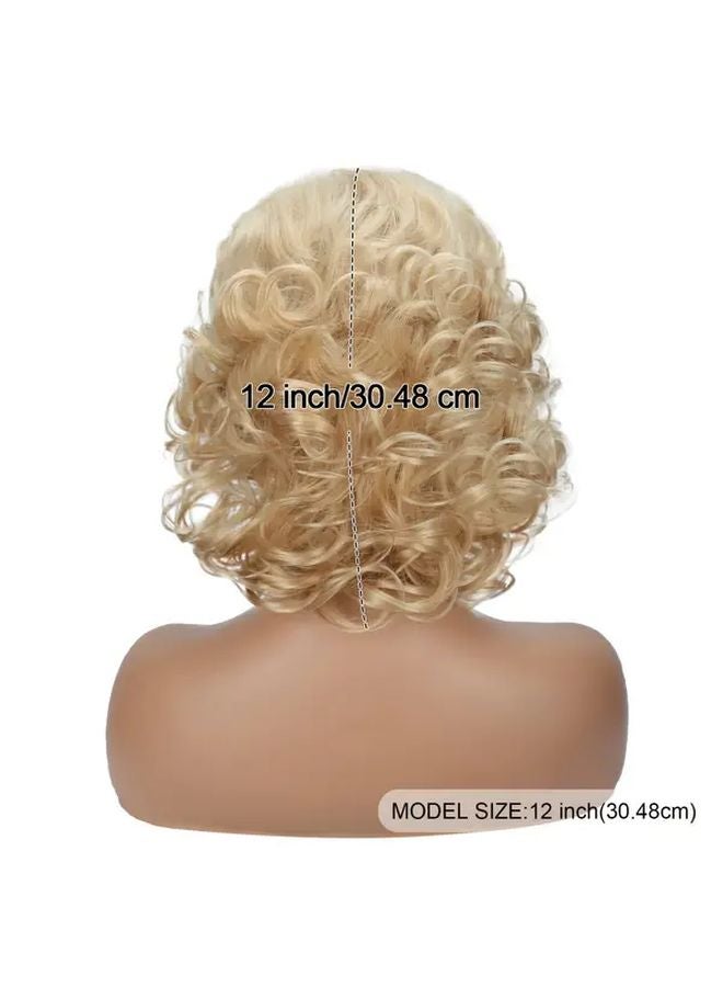 Ginger Colored 12 Inch Short Bob Wig With Bangs Heat Resistant Synthetic Hair - Image 5