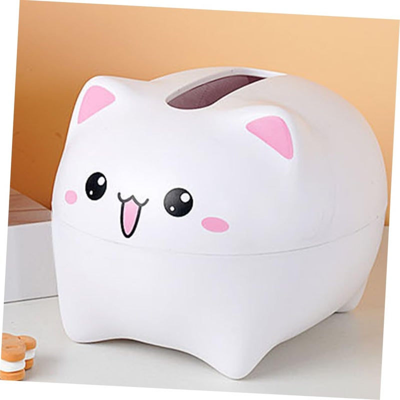 White Cat Tissue Box Holder For Home Car Desktop Bathroom Living Room Office - Image 5