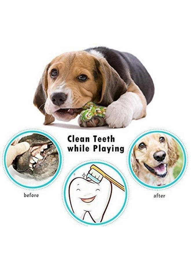 حبل مضغ قطني للكلاب 3 في 1 (عقدتان + عود ذرة + شبشب مع عظمة 3 بوصات مجانية) للعب وتنظيف الأسنان والتدريب (قد يختلف اللون) - Image 3