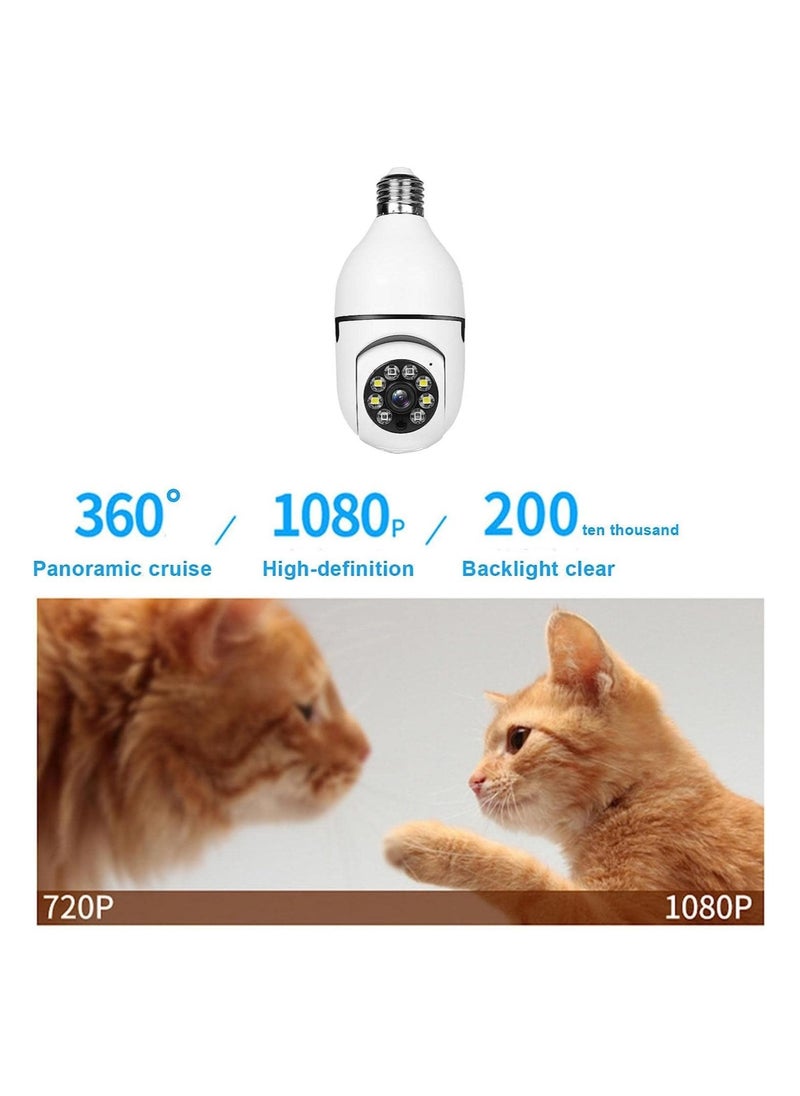 ELTRAZONE - Bulb Camera 1080P, Night Vision IP Camera, PTZ Camera, 4X Digital Zoom Monitor, Home Security System, WiFi Camera Full Color - Image 1