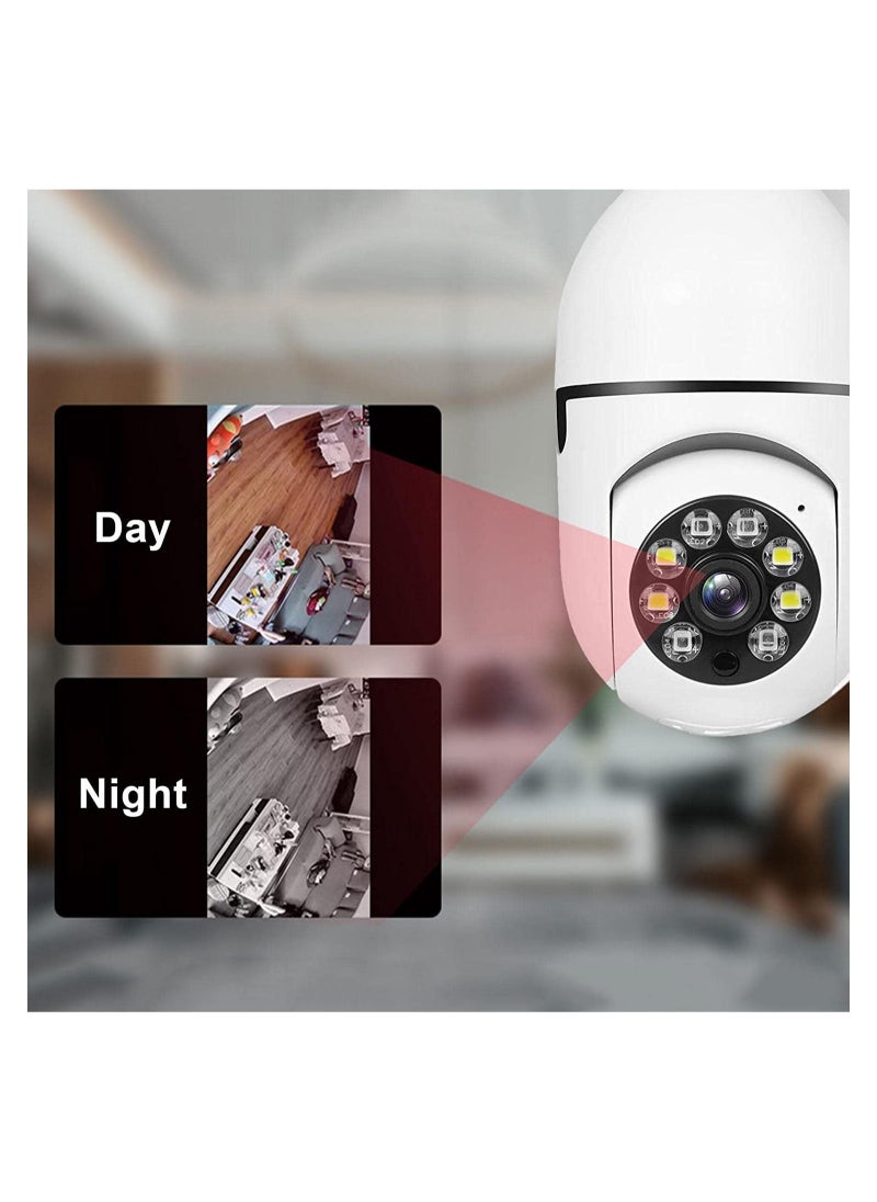 ELTRAZONE - Bulb Camera 1080P, Night Vision IP Camera, PTZ Camera, 4X Digital Zoom Monitor, Home Security System, WiFi Camera Full Color - Image 1