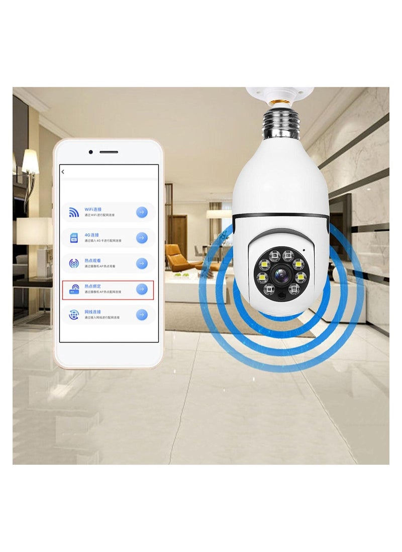 ELTRAZONE - Bulb Camera 1080P, Night Vision IP Camera, PTZ Camera, 4X Digital Zoom Monitor, Home Security System, WiFi Camera Full Color - Image 1