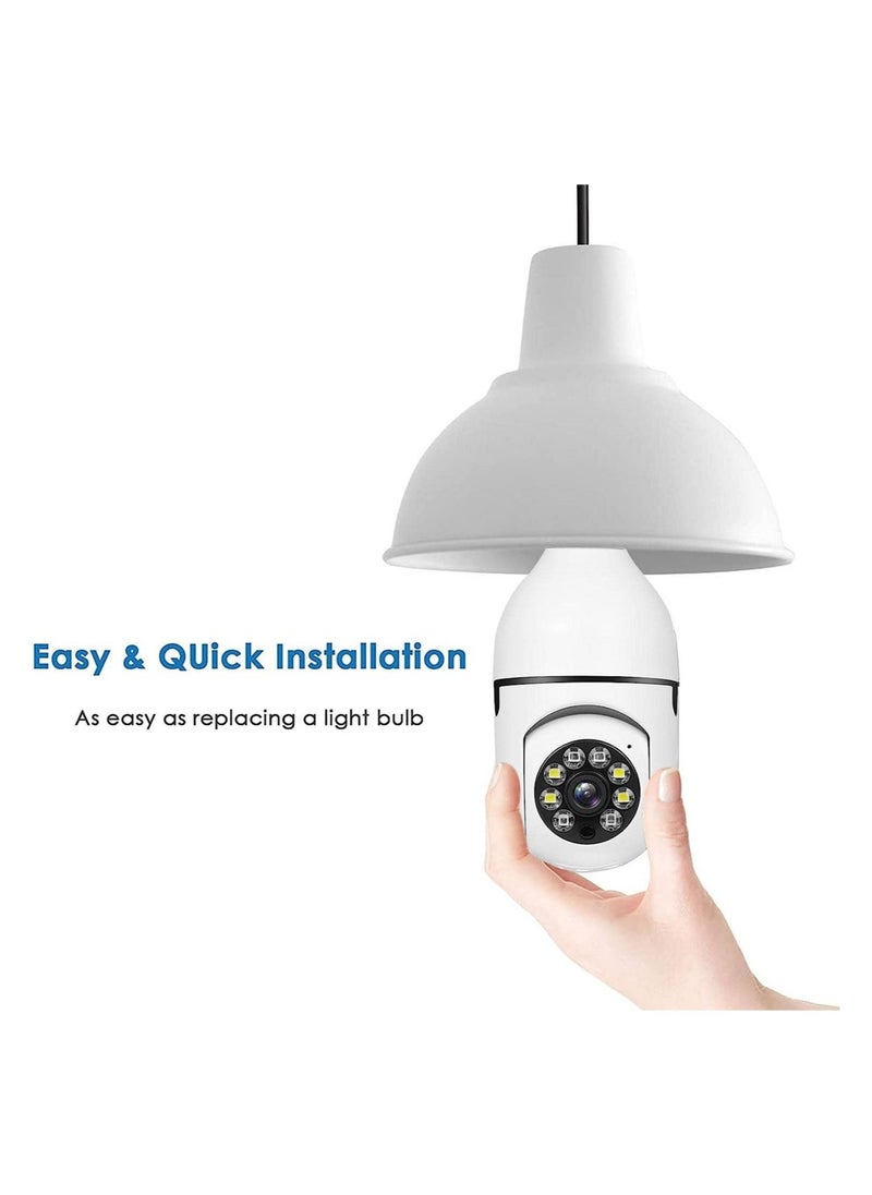ELTRAZONE - Bulb Camera 1080P, Night Vision IP Camera, PTZ Camera, 4X Digital Zoom Monitor, Home Security System, WiFi Camera Full Color - Image 1