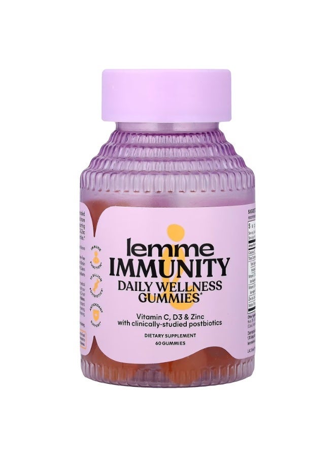 Lemme Immunity Daily Wellness Gummies, Sweet Orange, 60 Gummies - Image 1