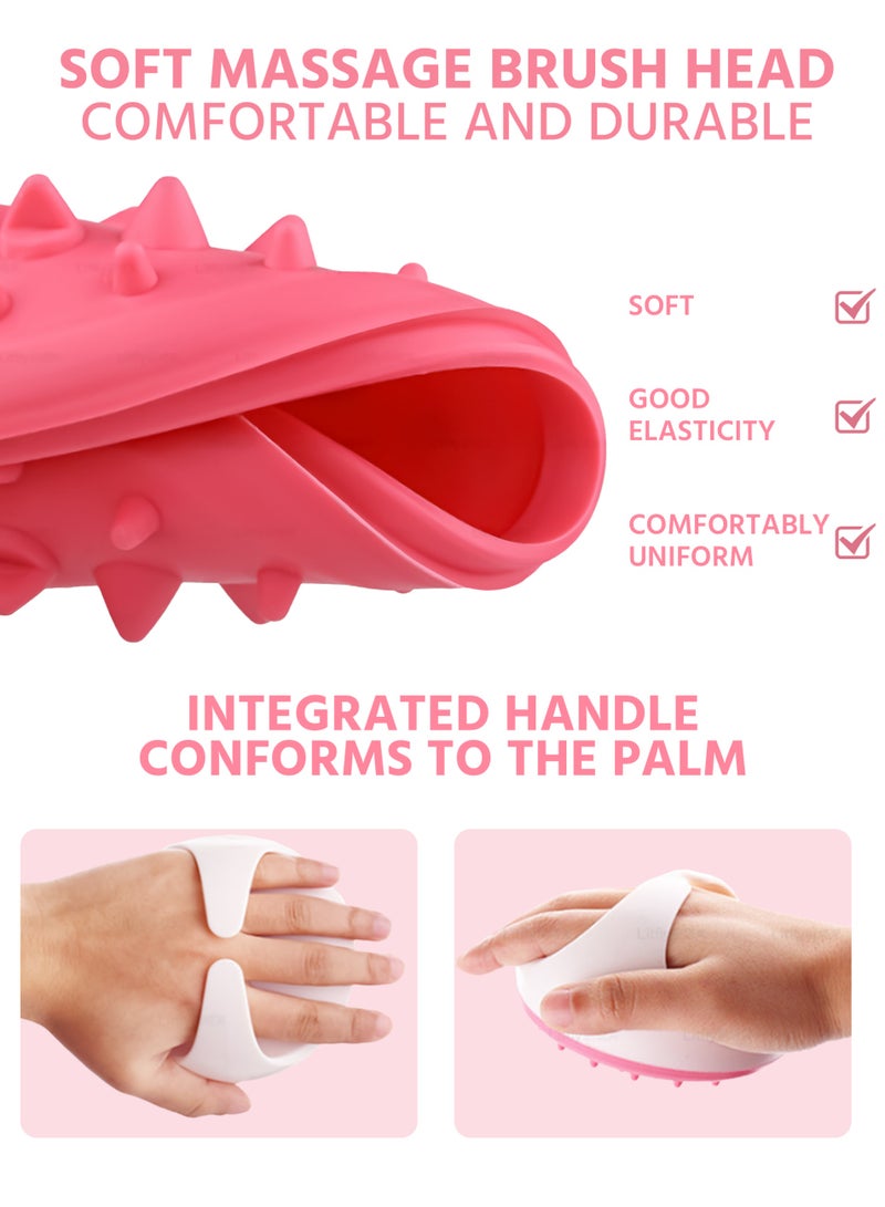 Silicone Anti Cellulite Massager, Body Shower Scrubber, Cellulite Remover - Improve Circulation, Distribute Fat Deposits, Body Massager, Exfoliator, Fat Roller Use with Creams and Oils - Pink - Image 4