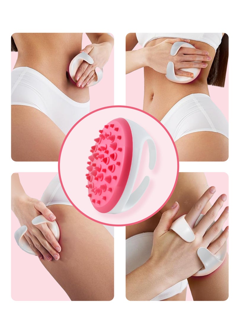 Silicone Anti Cellulite Massager, Body Shower Scrubber, Cellulite Remover - Improve Circulation, Distribute Fat Deposits, Body Massager, Exfoliator, Fat Roller Use with Creams and Oils - Pink - Image 5