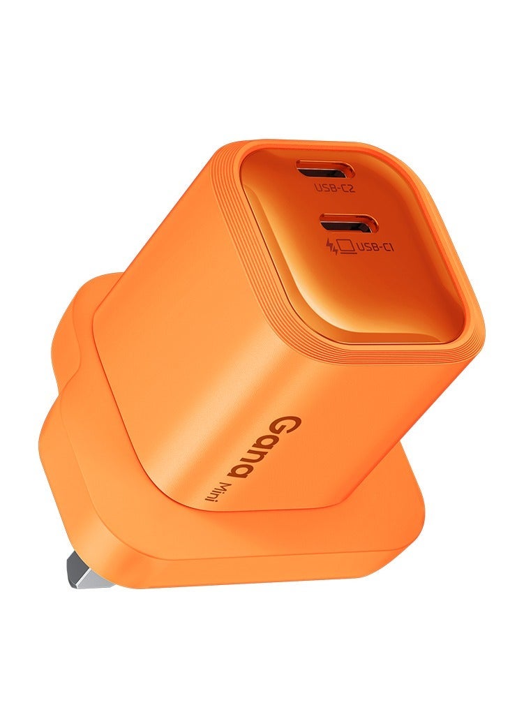 Mcdodo CH-0992 45W USB-C PD Mini GaN Charger UK Plug Orange Dual Type-C 2C Fast Charging Wall Adapter - Image 2