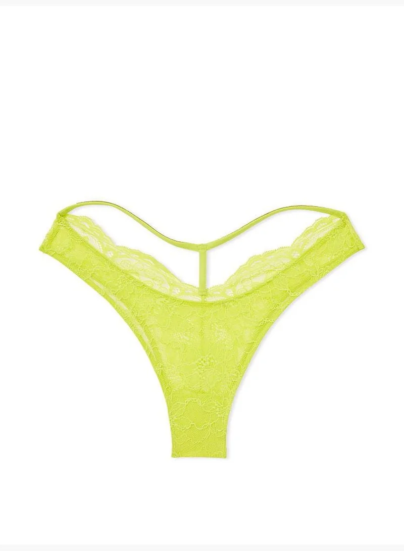 Victoria's Secret Shine Strap Cut-Out Back Lace Brazilian Panty
