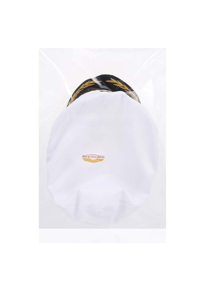 BESTOYARD - BESTOYARD Captain Yacht Hat Cap Sailor Navy Marine Admiral Hat for Halloween Costume Accessory, 8.6 x 6 x 2'' - Image 1